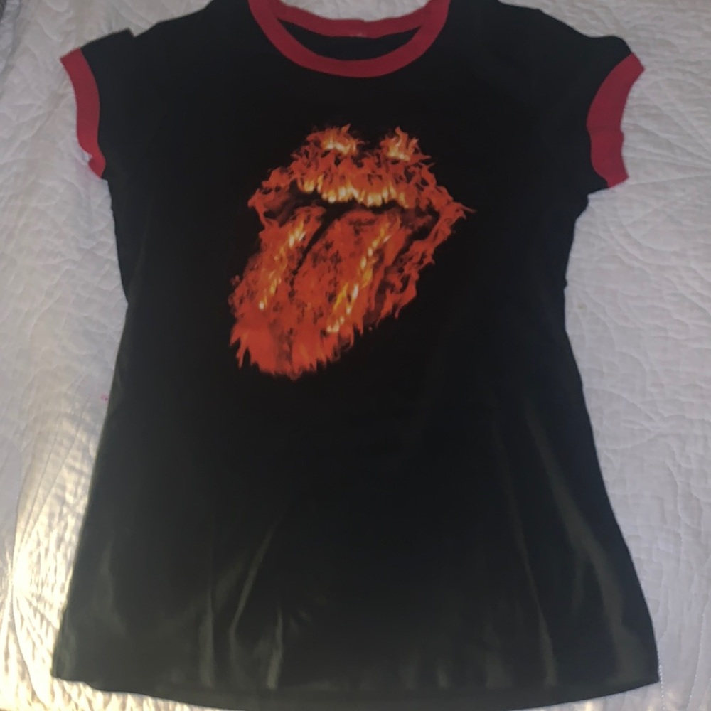 Red Rolling Stones Ringer T-Shirt - Picture 3 of 4